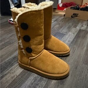 UGG Tan Buttoned Winter Boots
